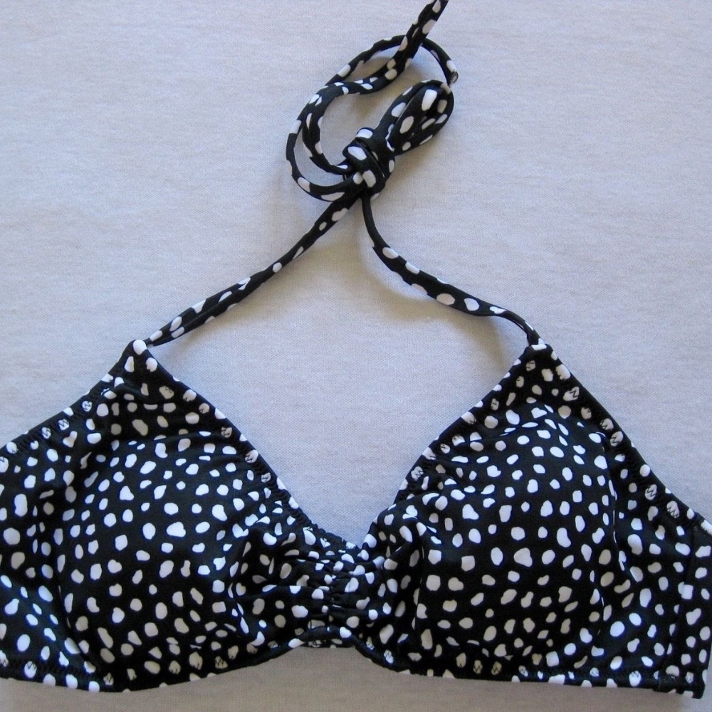 VS Bralette Halter Top Bikini Swim Pebble Dot NWT